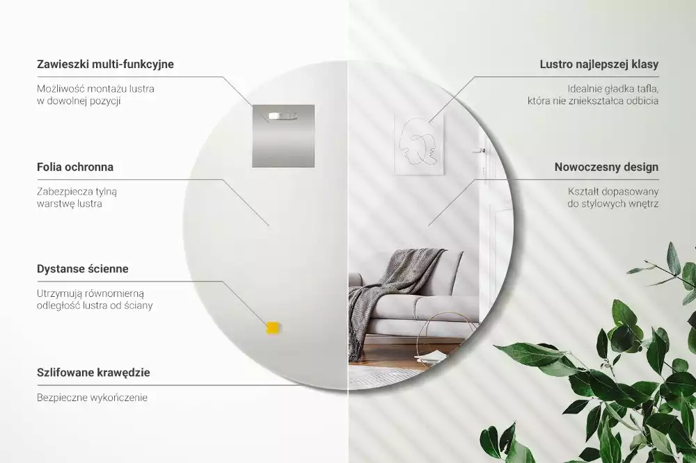 Rund spegel utan ram