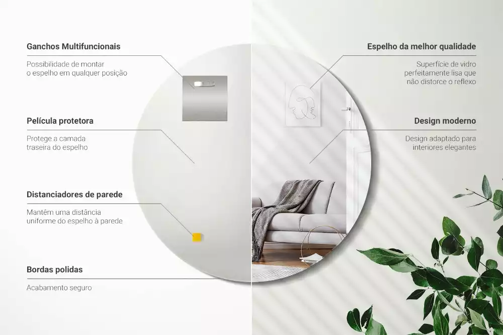 Rund spegel utan ram