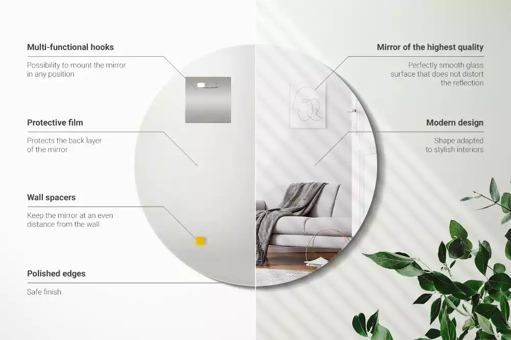 Rund spegel utan ram