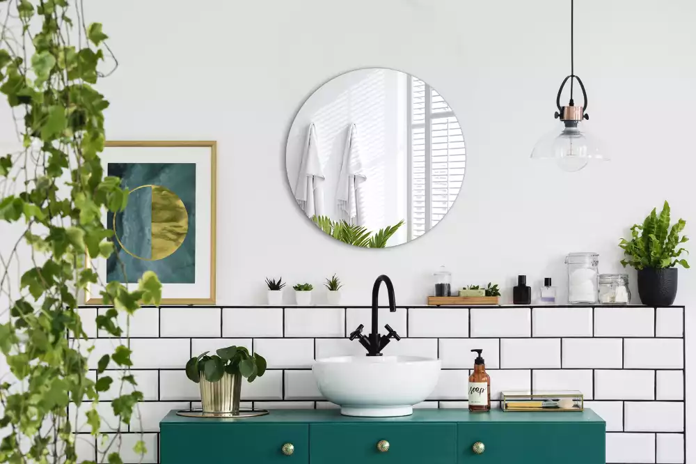 Rund spegel utan ram