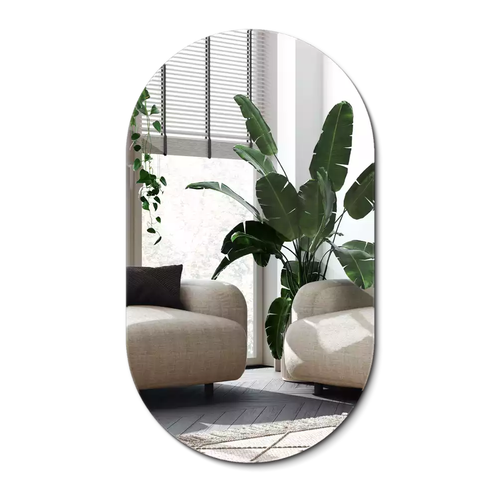 Oval spegel utan ram