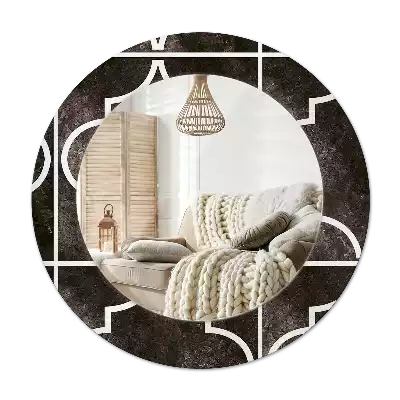 Rund spegel med tryckt Antikt mönster