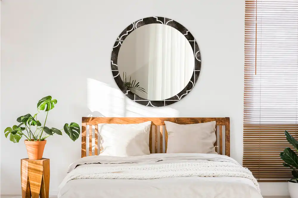 Rund spegel med tryckt Antikt mönster