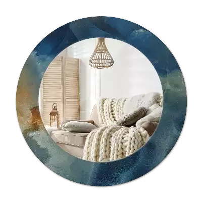 Rund spegel med tryckt Onyx marmor