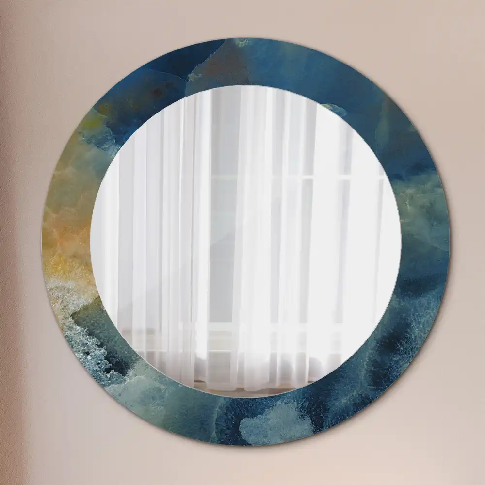 Rund spegel med tryckt Onyx marmor