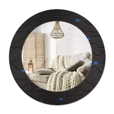 Rund spegel med tryckt Futuristisk abstraktion