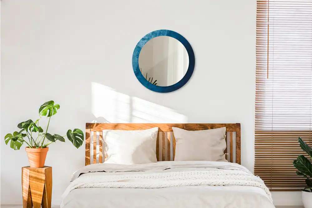 Rund spegel med tryckt Abstrakt konst