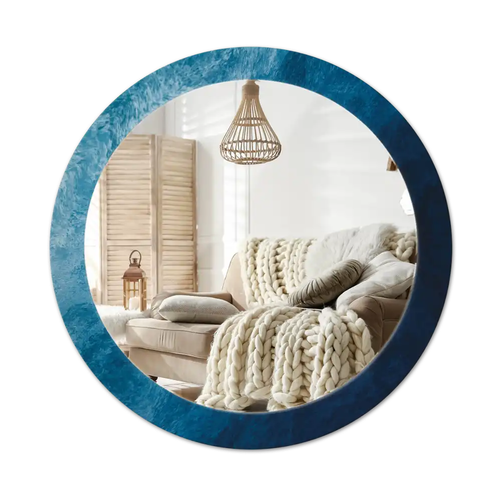 Rund spegel med tryckt Abstrakt konst