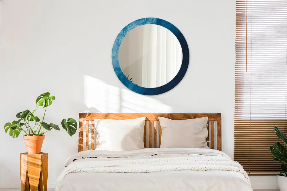 Rund spegel med tryckt Abstrakt konst