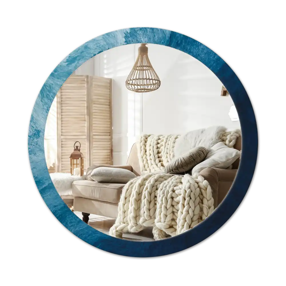 Rund spegel med tryckt Abstrakt konst