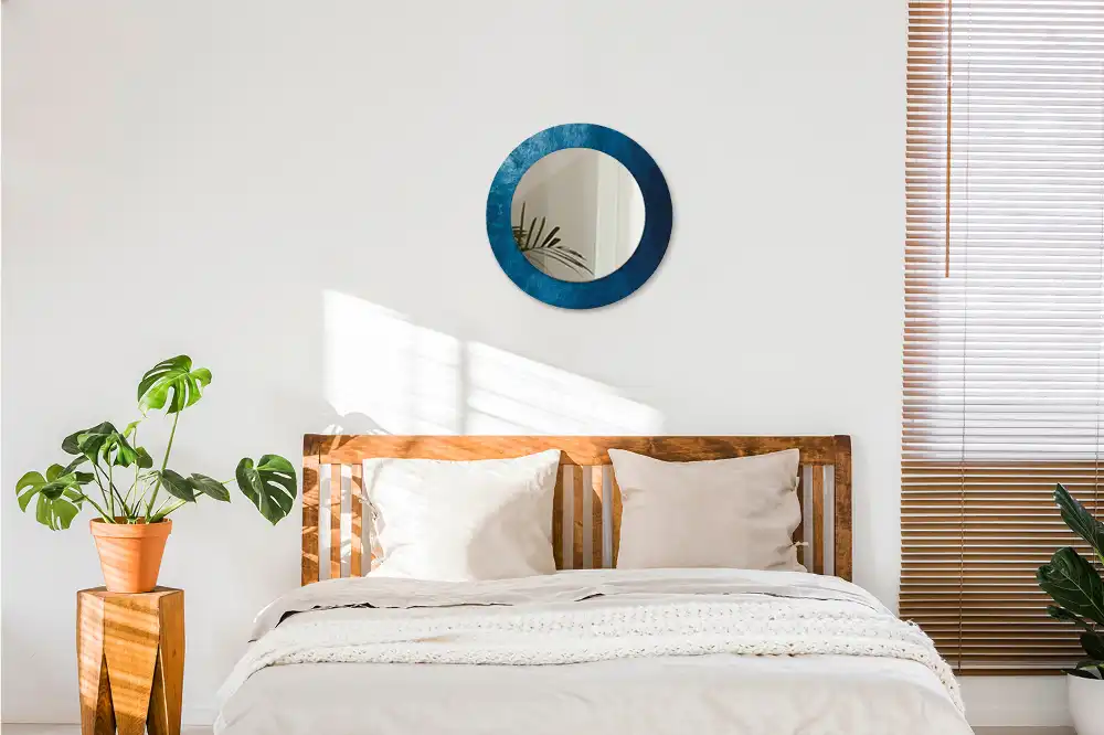 Rund spegel med tryckt Abstrakt konst