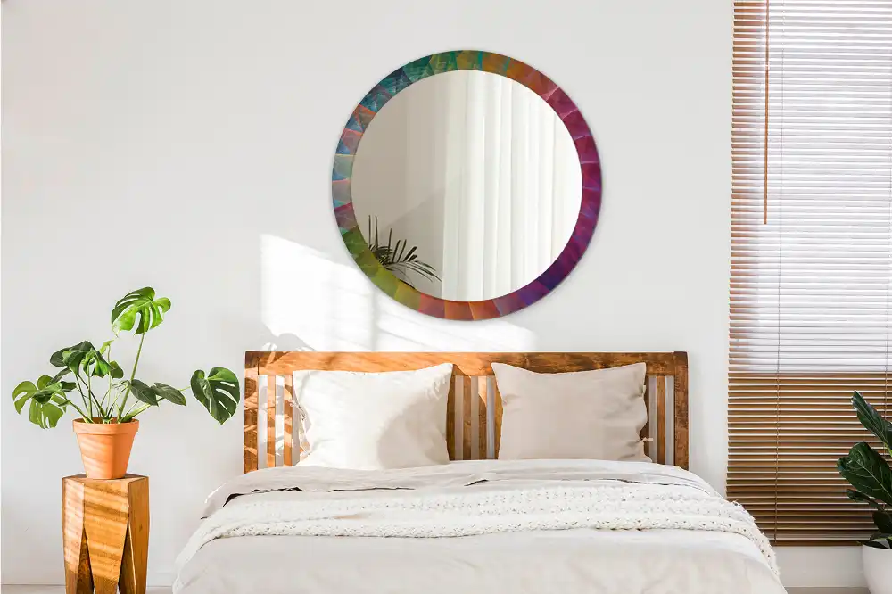 Rund spegel med tryckt Färgpalett