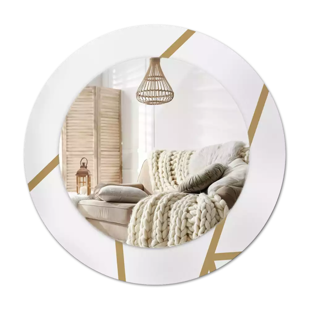 Rund spegel med tryckt Linjär sammansättning