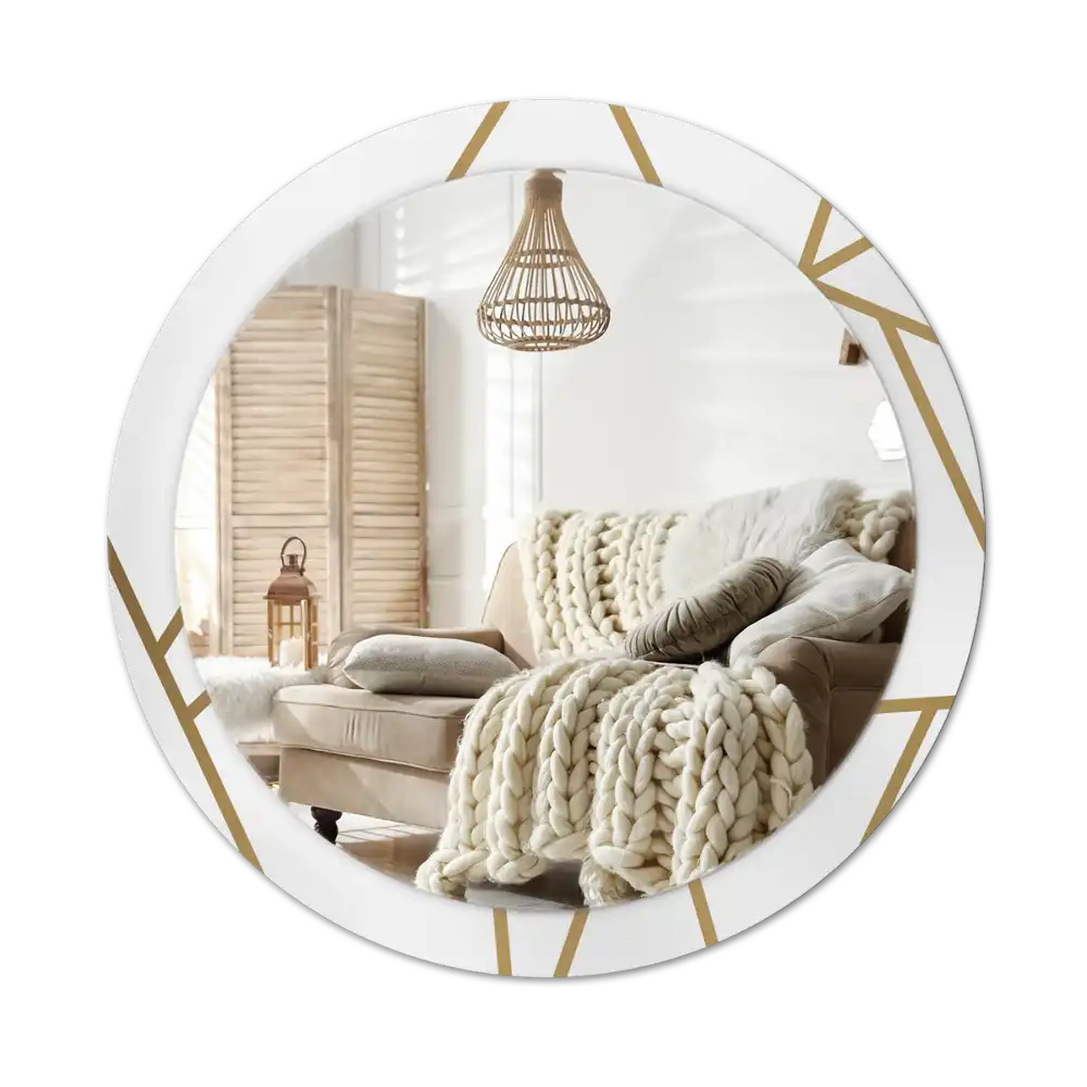 Rund spegel med tryckt Linjär sammansättning