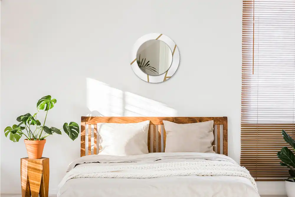 Rund spegel med tryckt Linjär sammansättning