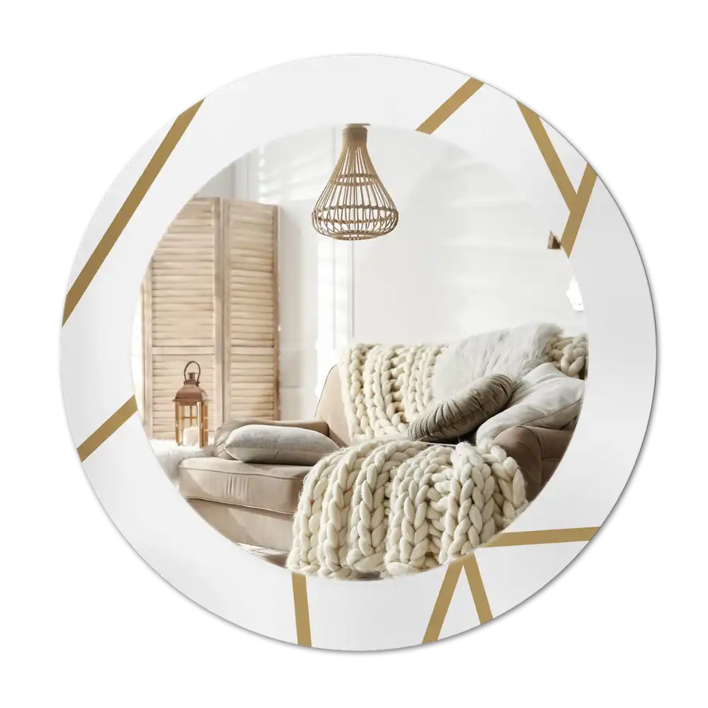 Rund spegel med tryckt Linjär sammansättning