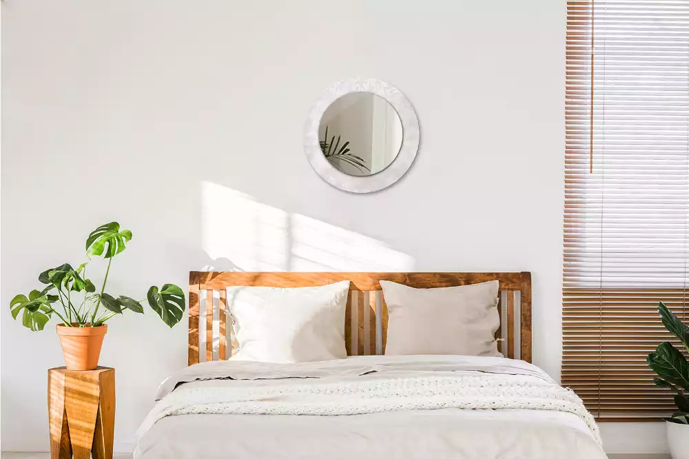 Rund spegel med tryckt ram Rokoko konsistens