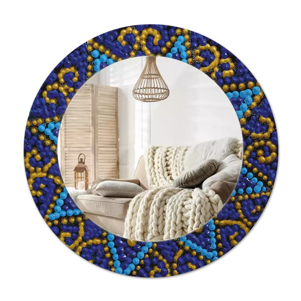 Rund spegel med tryckt Karneval mönster