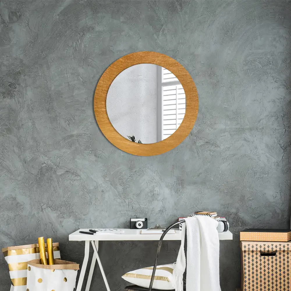 Rund spegel med tryckt Vintage loft stil