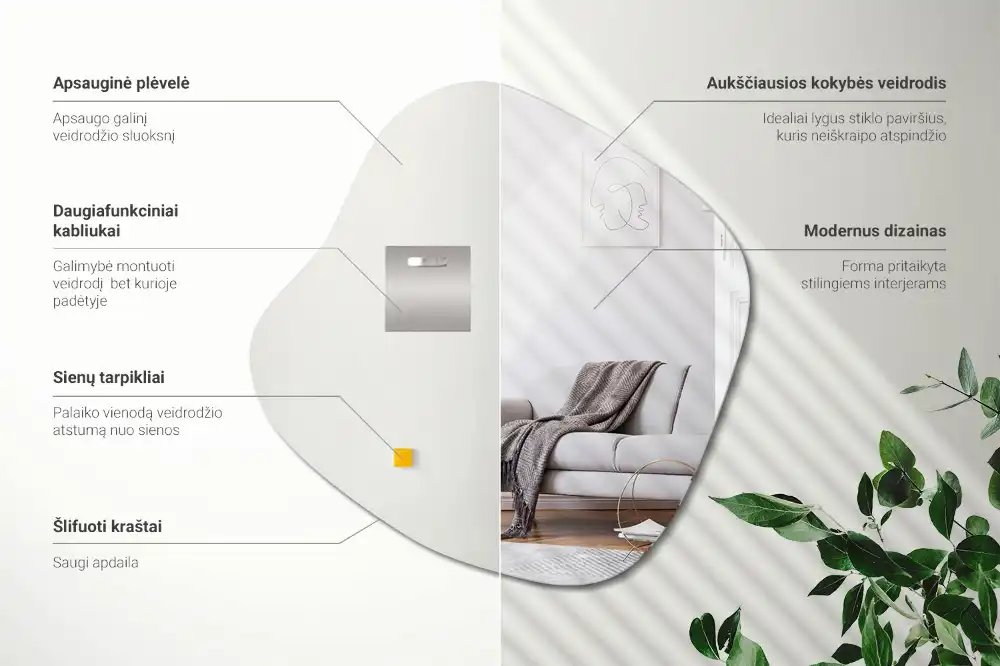 Spegel i form av en fläck iögonfallande tillbehör