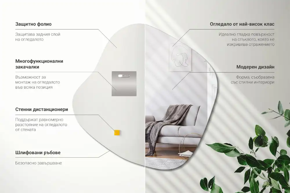 Spegel i form av en fläck iögonfallande tillbehör