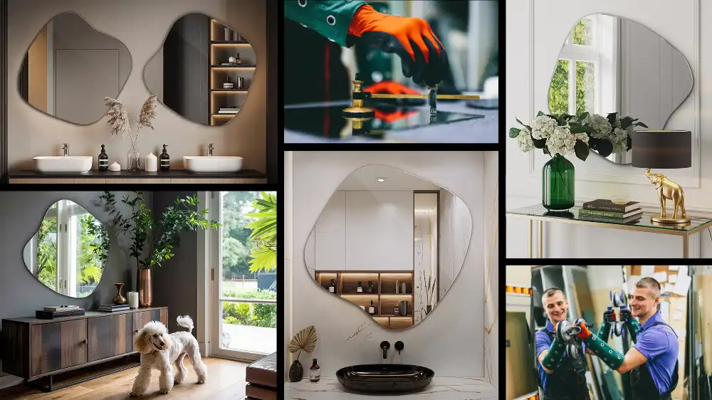 Spegel i form av en fläck iögonfallande tillbehör