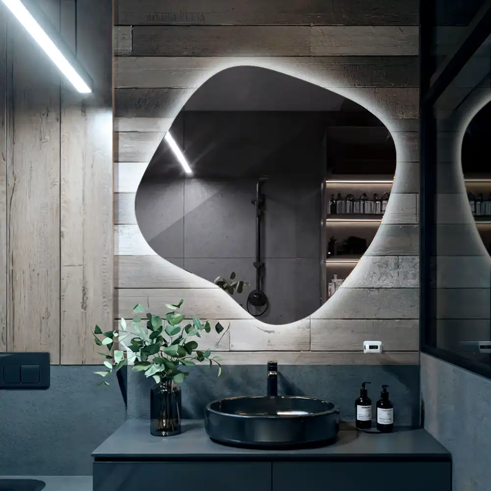 Spegel fläck unikatisk med LED-belysning