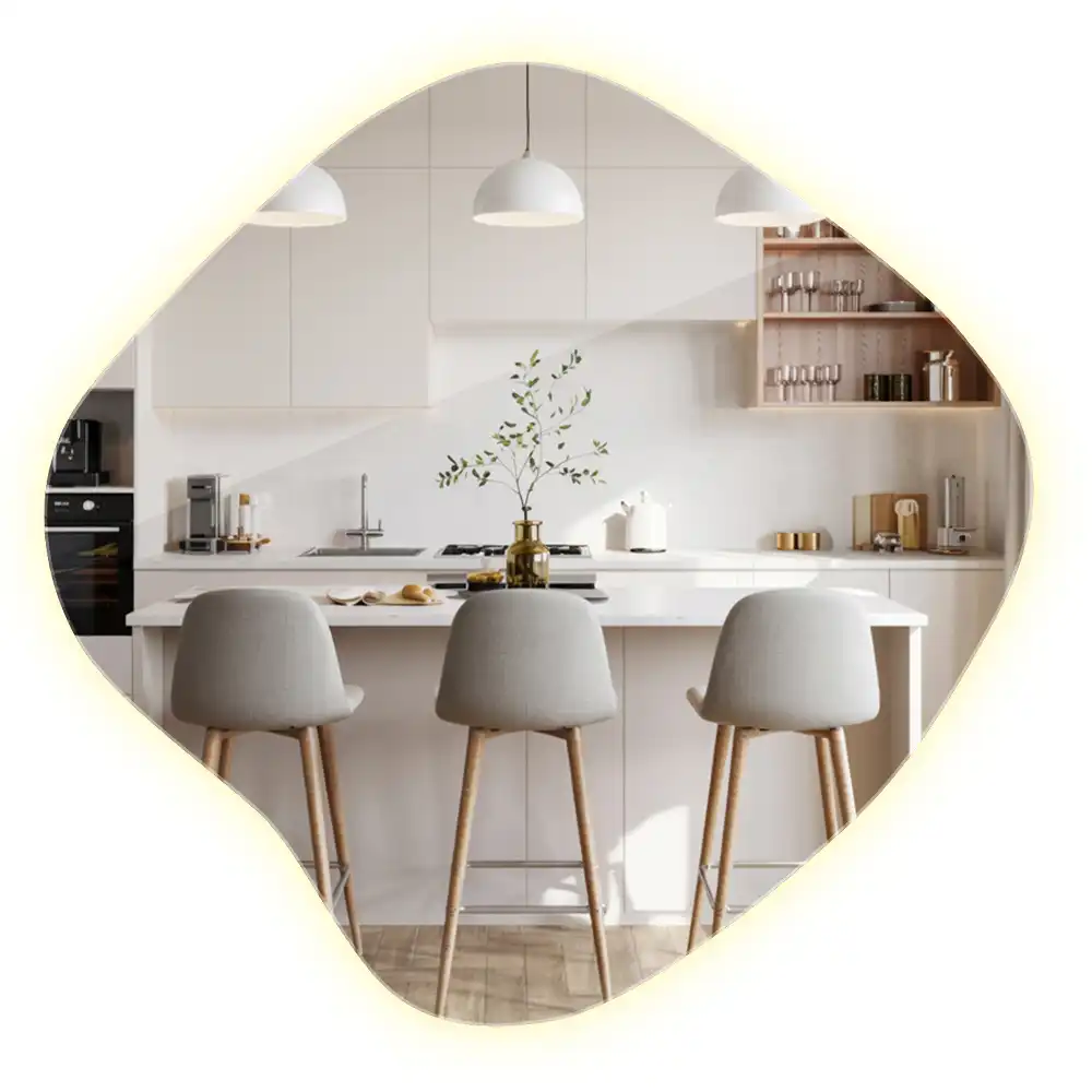 Spegel fläck unikatisk med LED-belysning