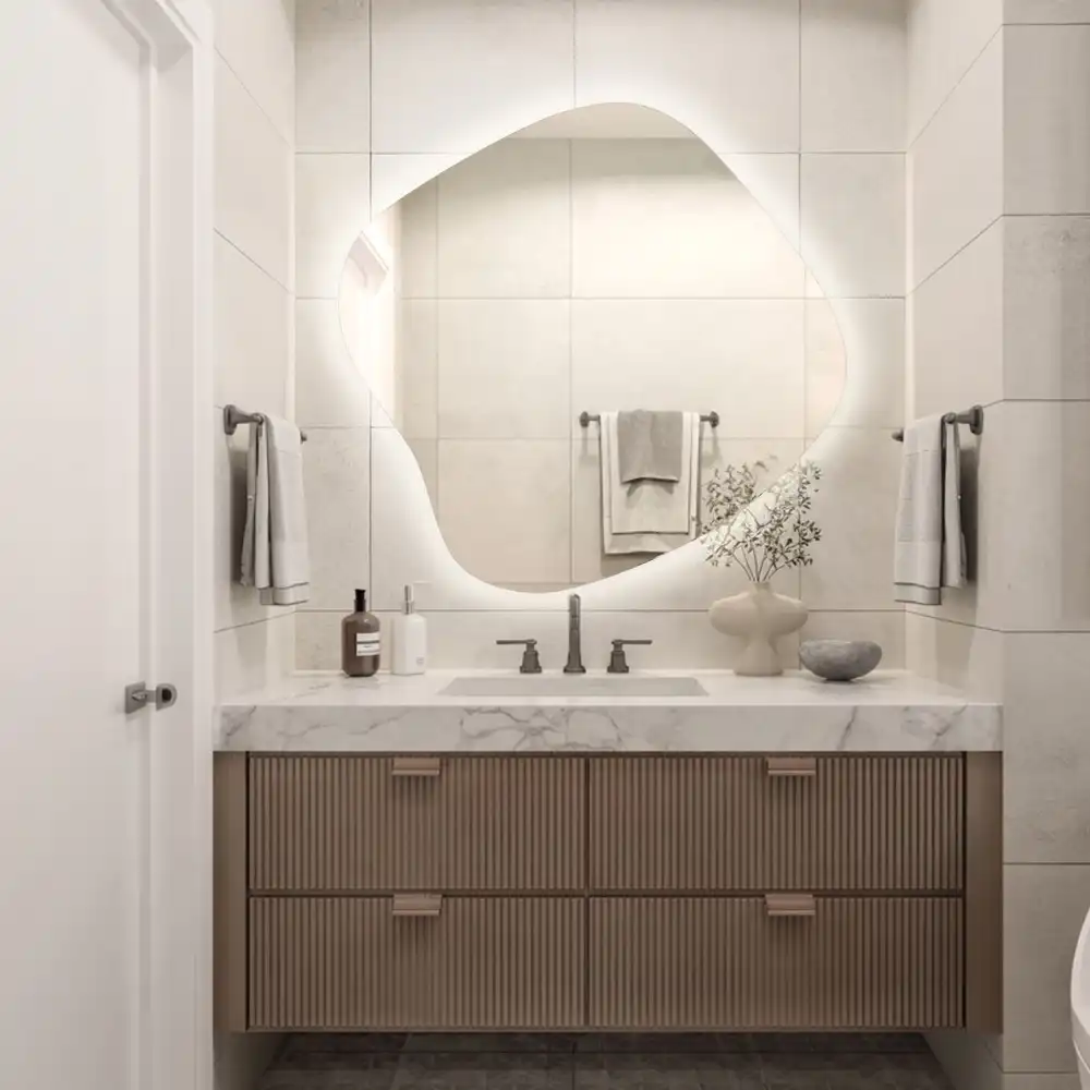 Spegel fläck unikatisk med LED-belysning