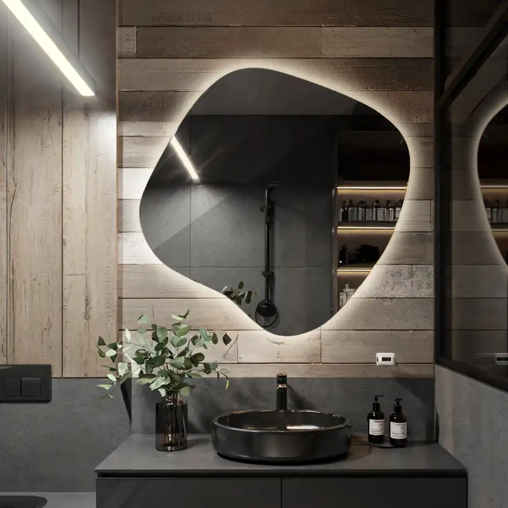 Spegel fläck unikatisk med LED-belysning