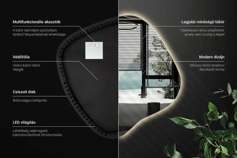 Spegel fläck unikatisk med LED-belysning