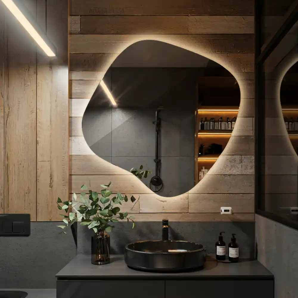 Spegel fläck unikatisk med LED-belysning