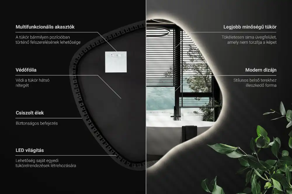 Spegel fläck unikatisk med LED-belysning