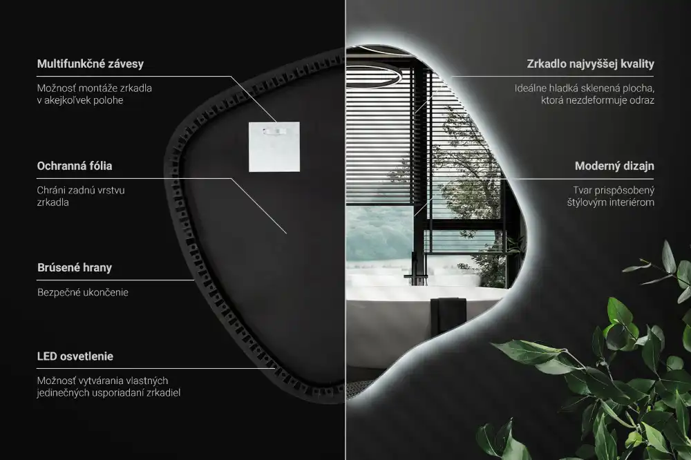 Spegel fläck unikatisk med LED-belysning