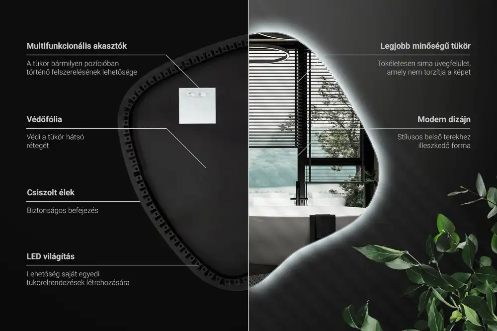 Spegel fläck unikatisk med LED-belysning