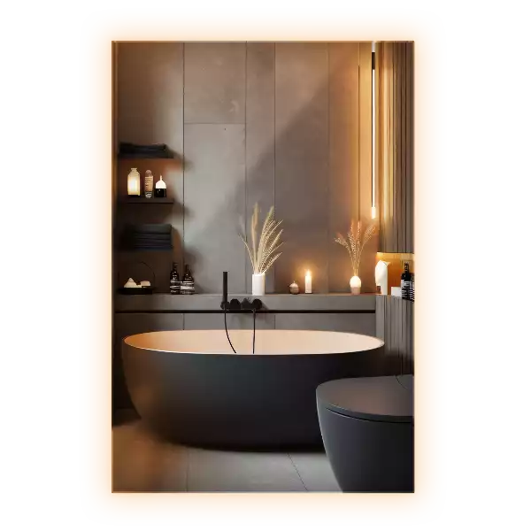 Rektangulär spegel med LED belysning