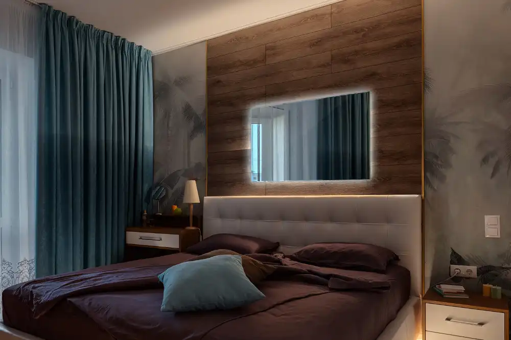 Rektangulär spegel med LED belysning