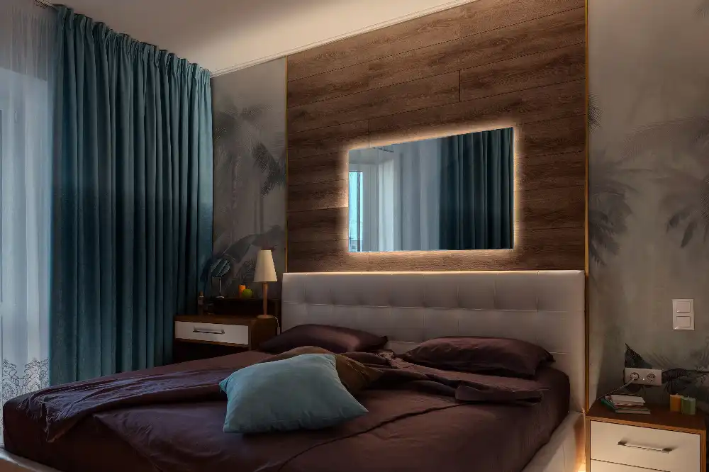 Rektangulär spegel med LED belysning