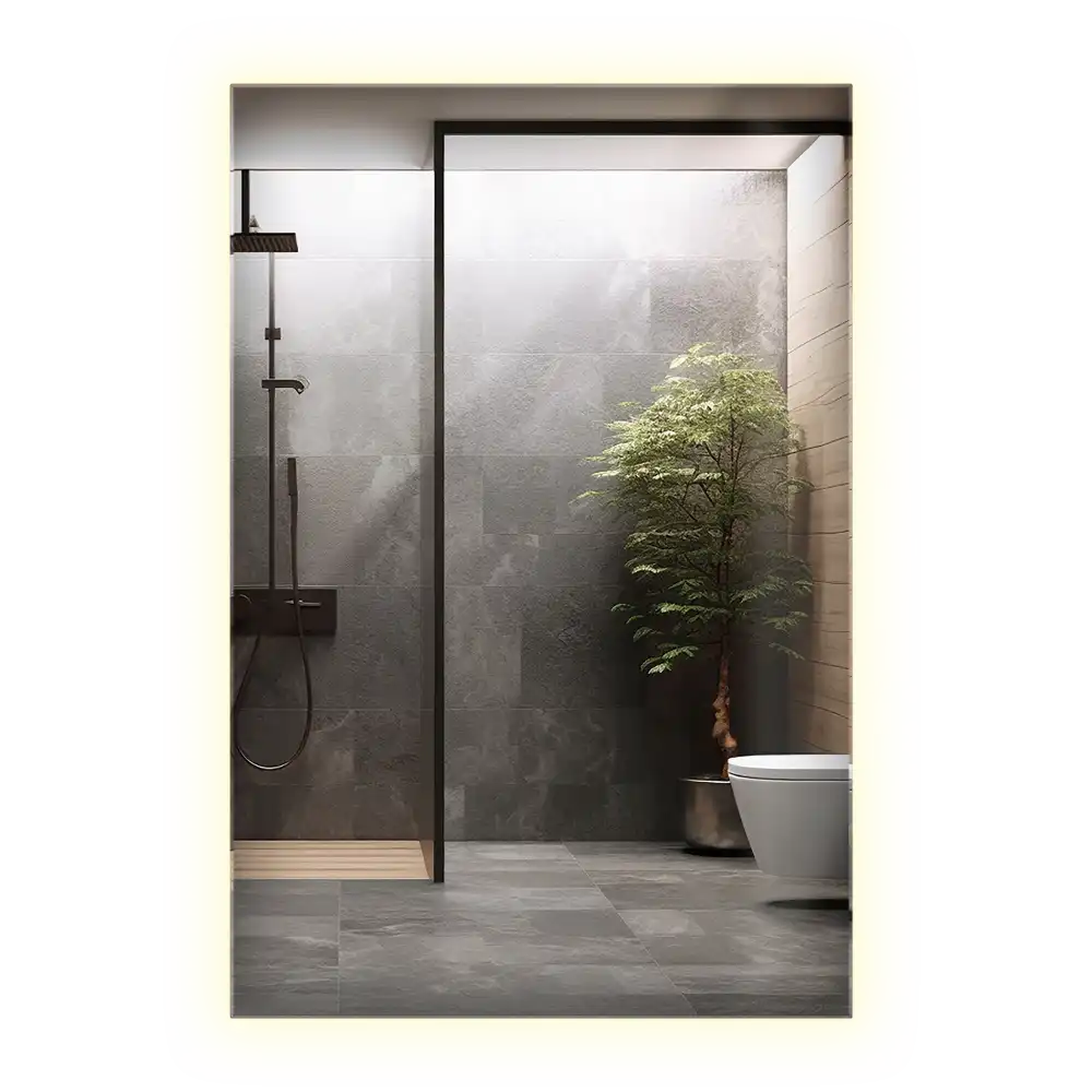 Rektangulär spegel med LED belysning