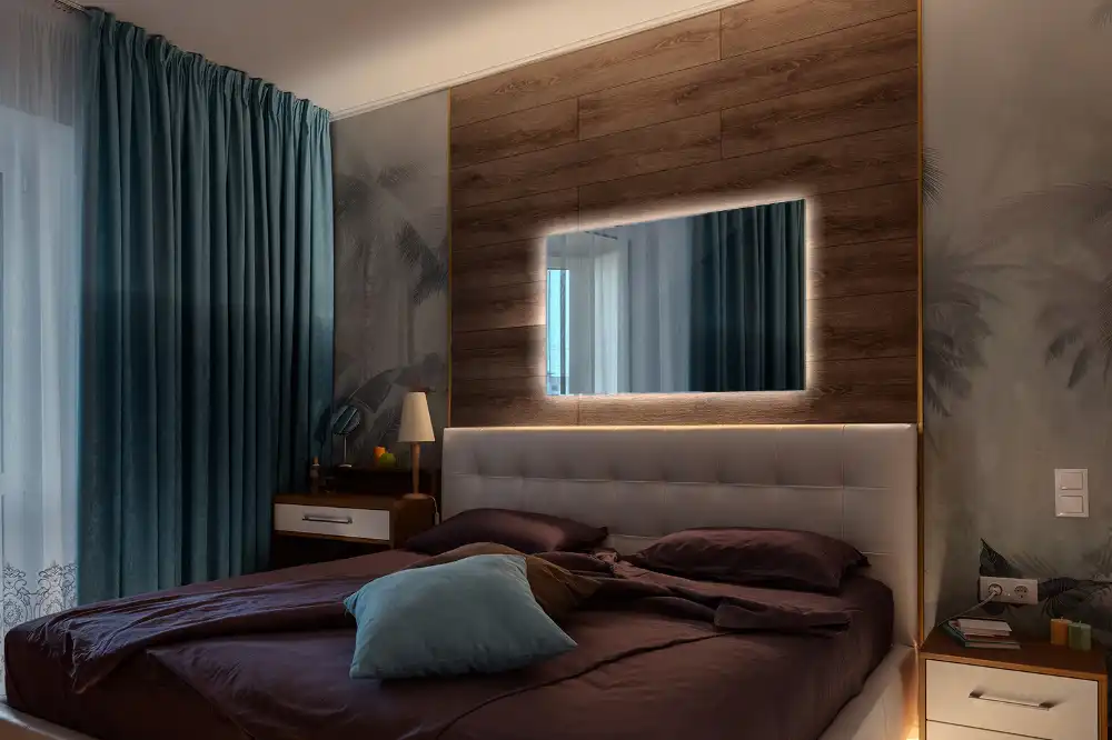 Rektangulär spegel med LED belysning