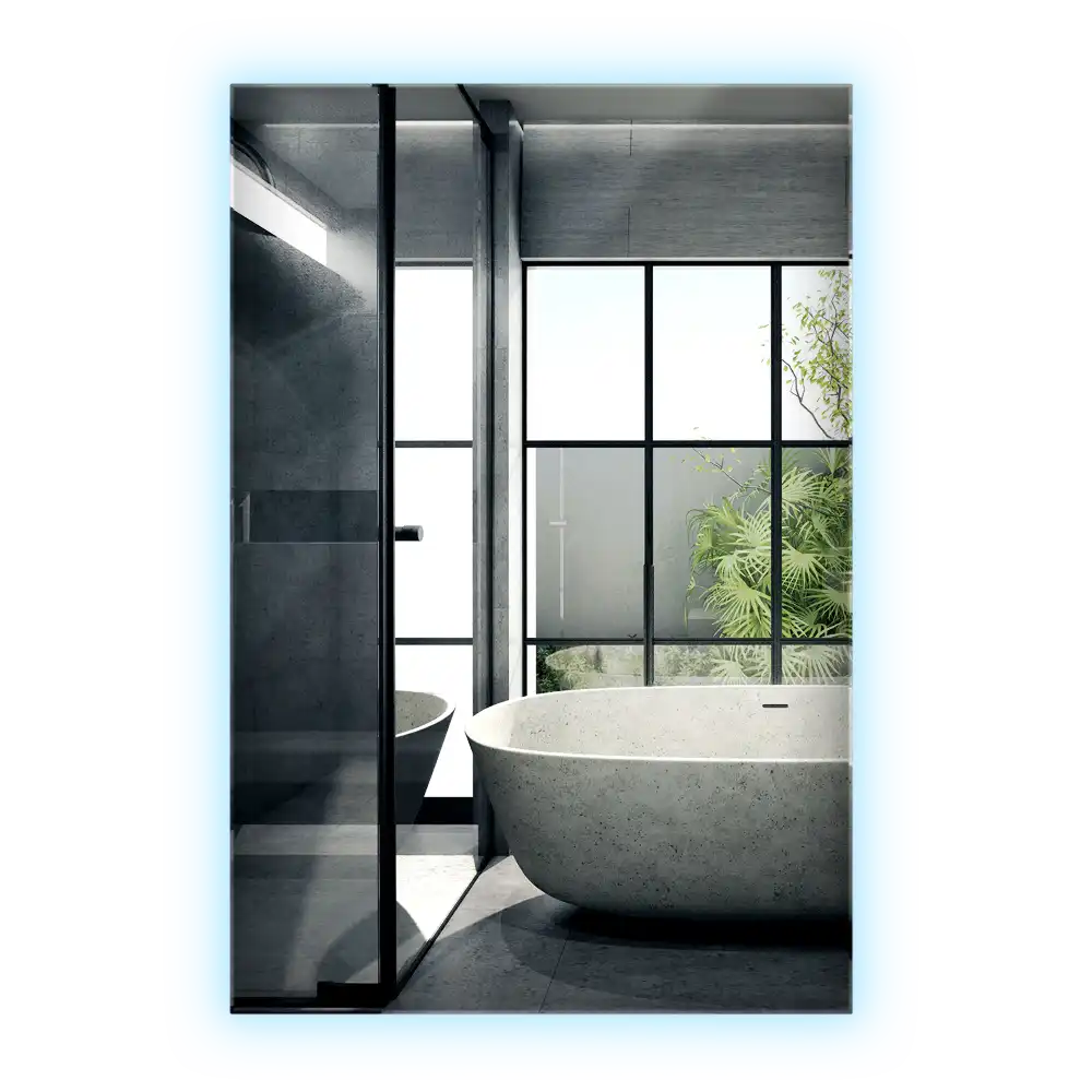 Rektangulär spegel med LED belysning