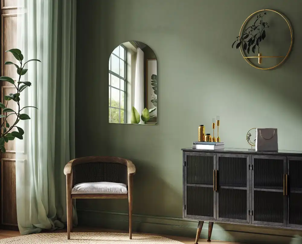 Halv-oval spegel unik design