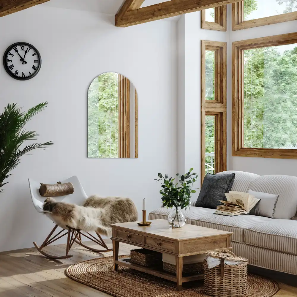 Halv-oval spegel unik design