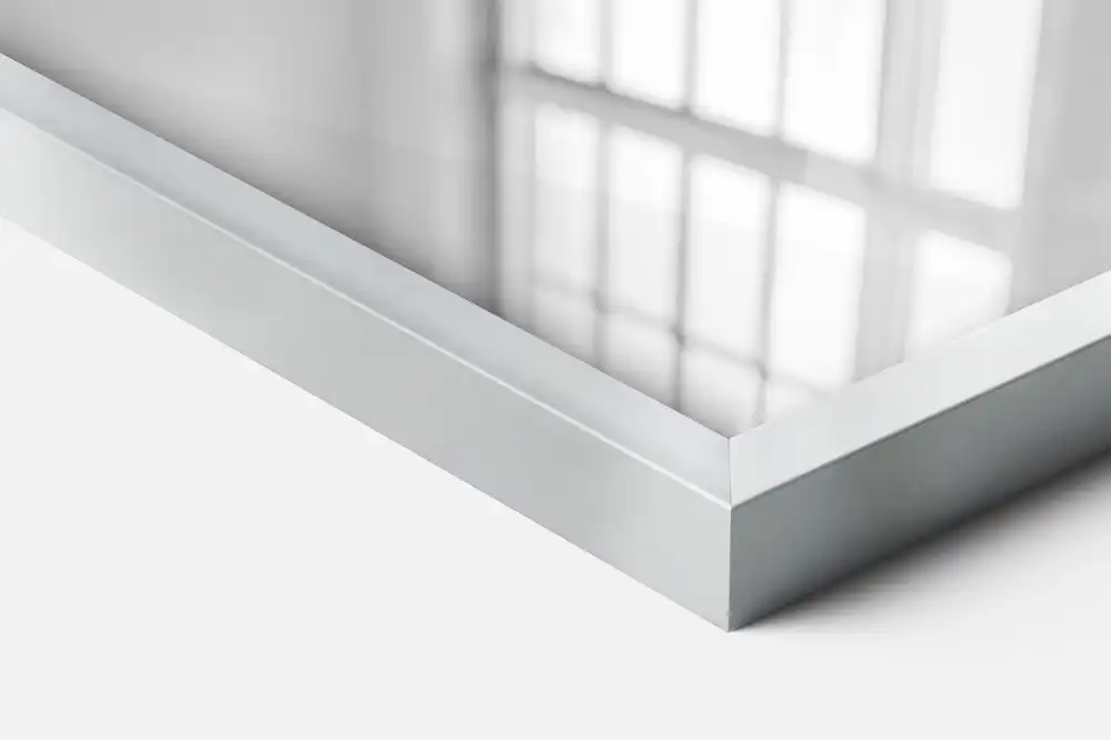 Rektangel spegel med silverram Väggmonterad dekorerad