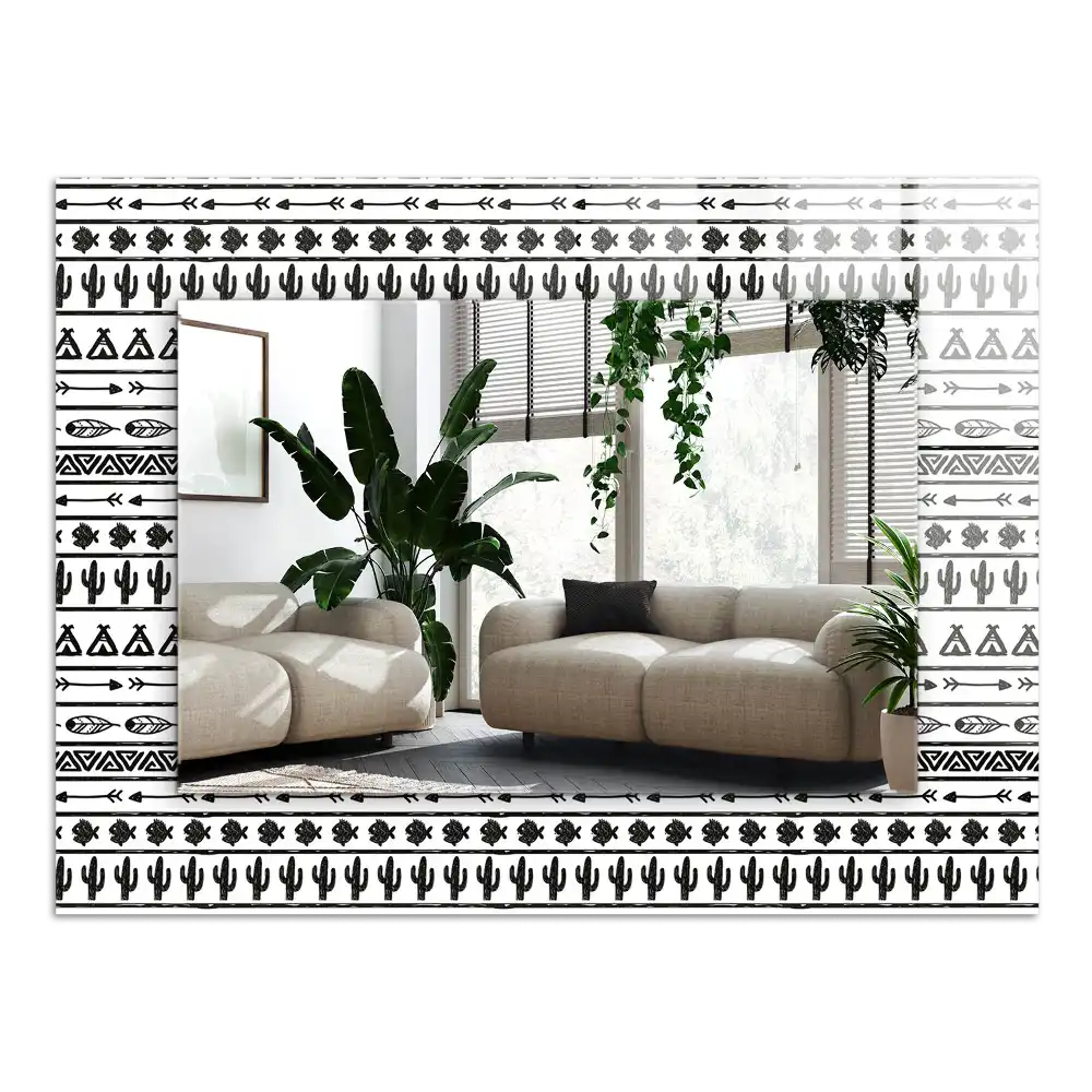 Dekorativ spegel med tryck Tipi Arrow Cacti