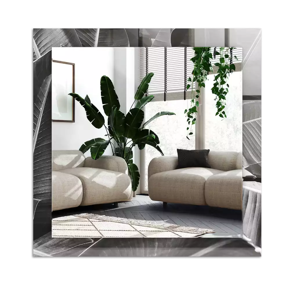 Dekorativ spegel med tryck Bananblad