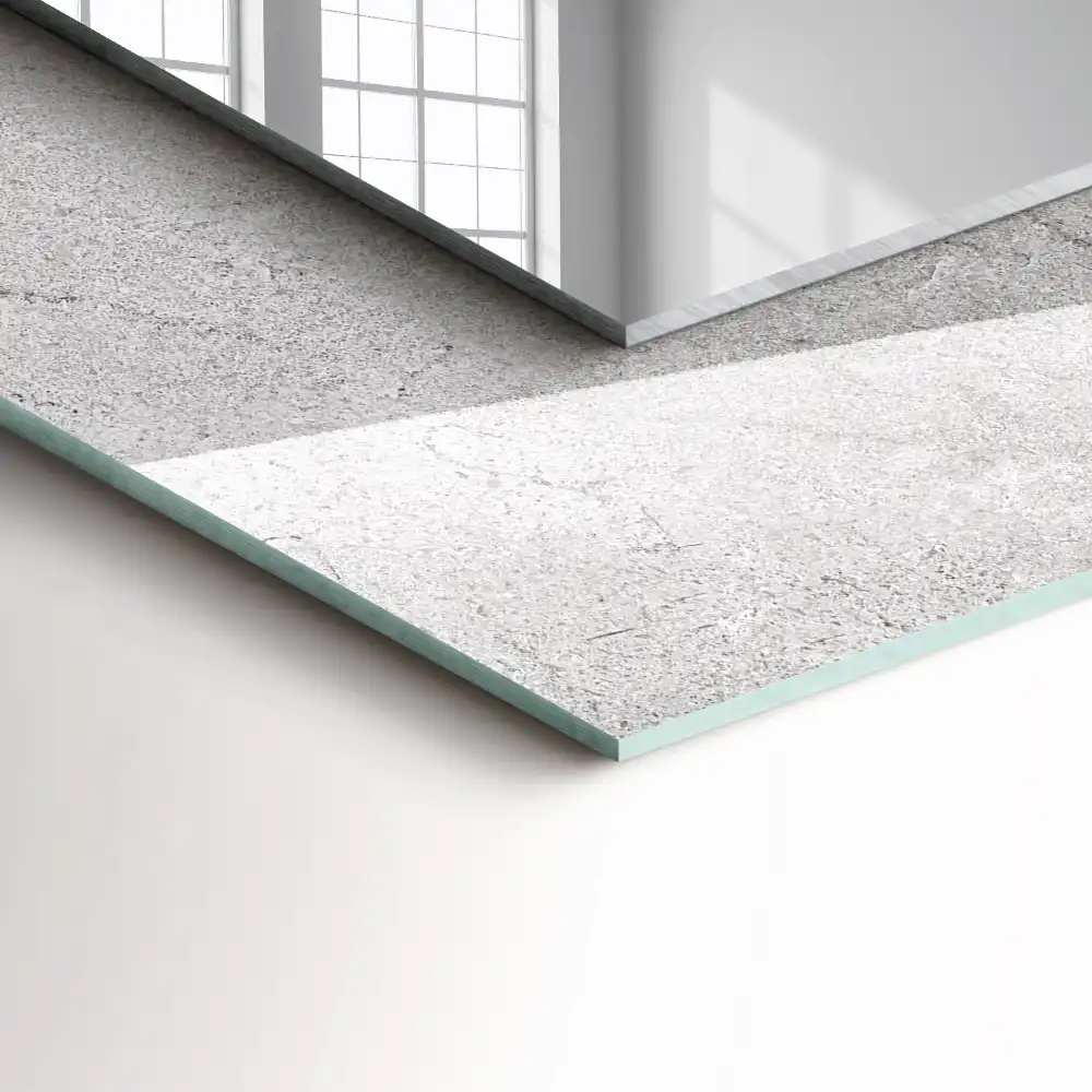 Rektangulär spegel med tryck Sprucken betongyta