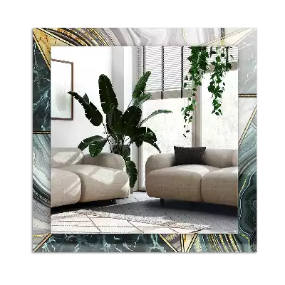 Rektangulär spegel med tryck Abstrakta geometriska mönster