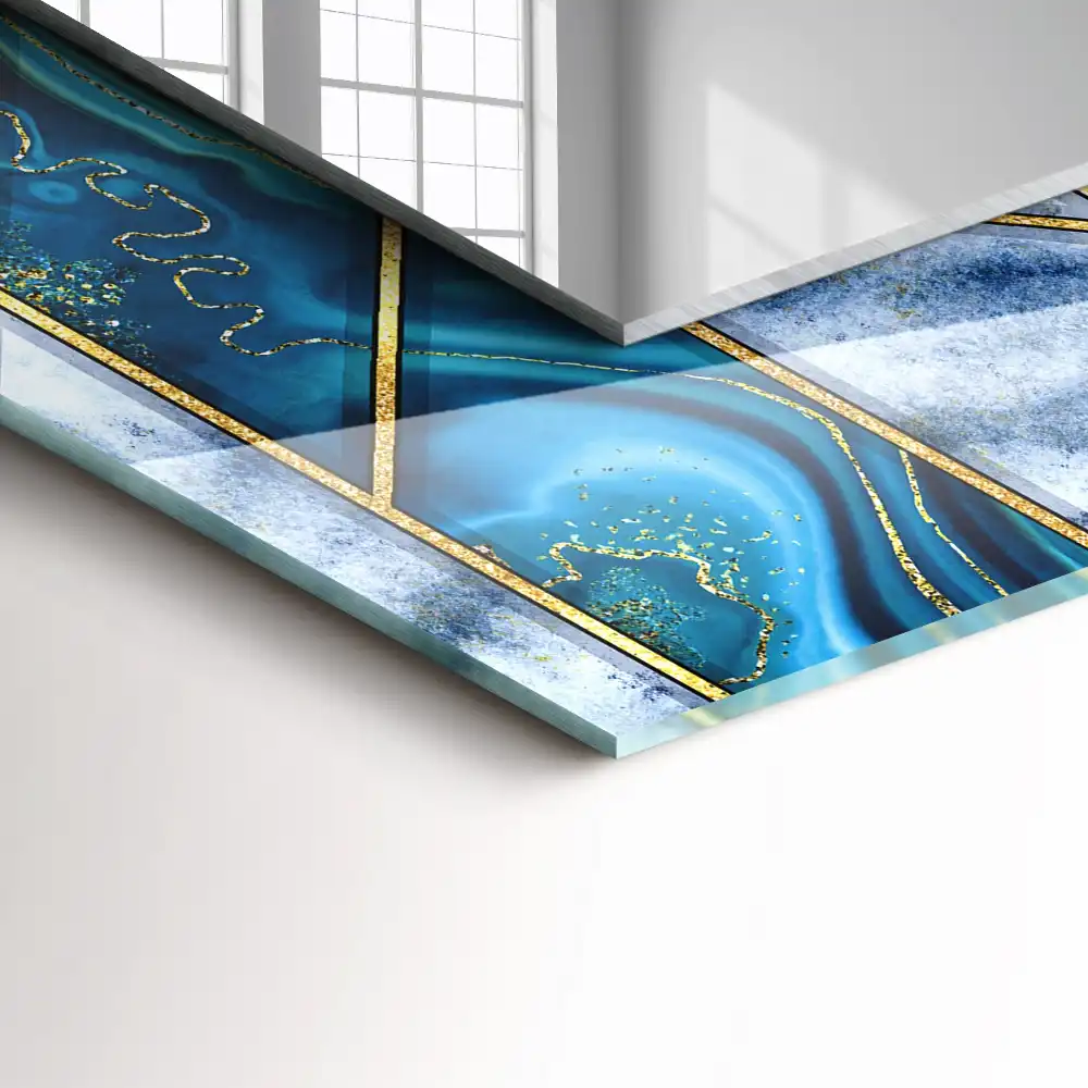 Dekorativ spegel med tryck Abstrakt geometrisk mosaik