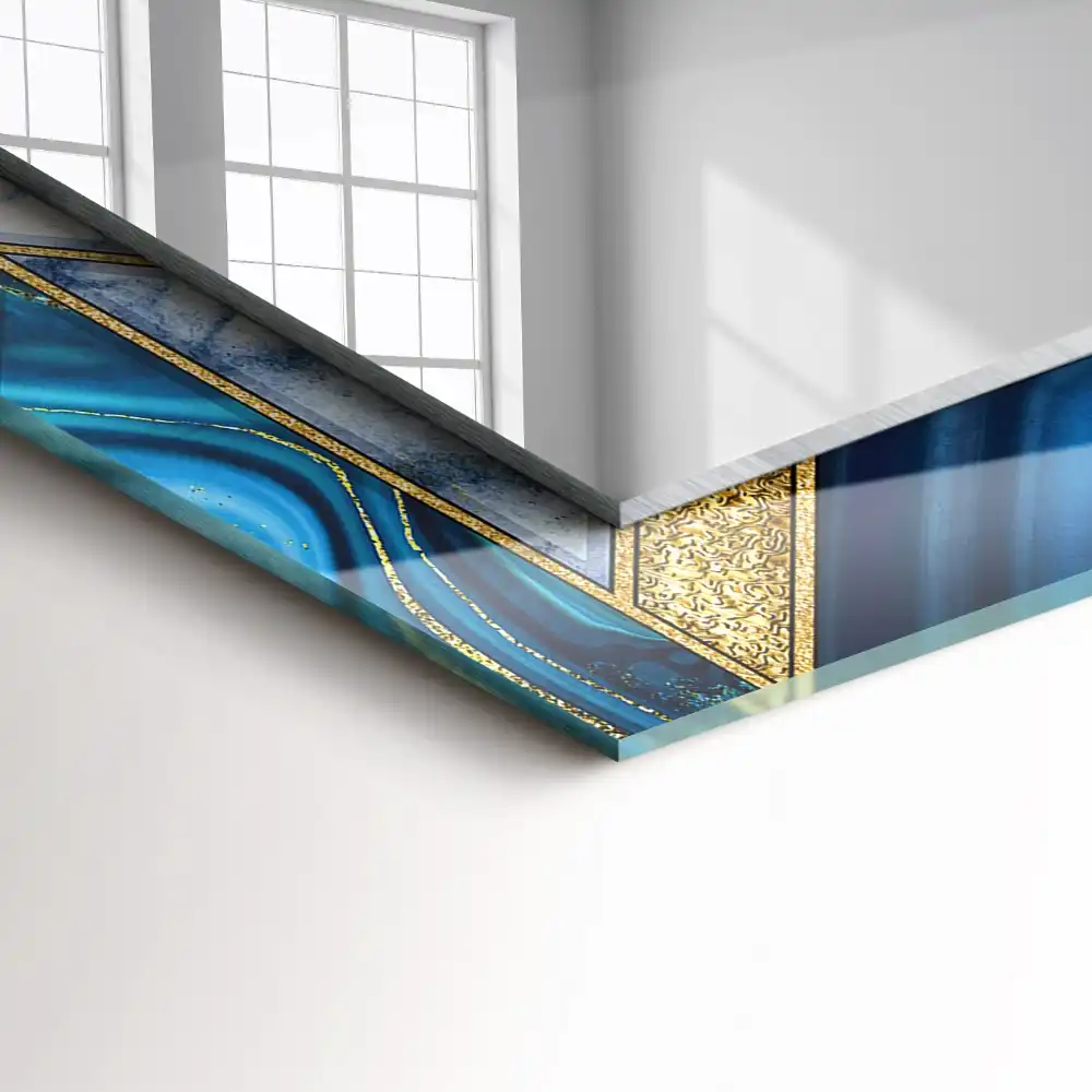 Dekorativ spegel med tryck Abstrakt geometrisk mosaik